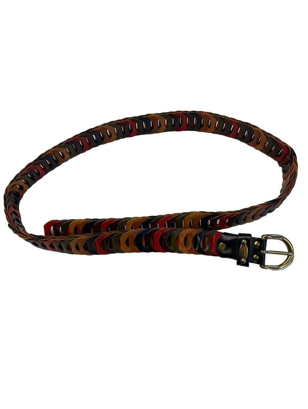 DANTESCA FLORENCE Italian Belt With Solid Brass Buckle Sz 46" Long